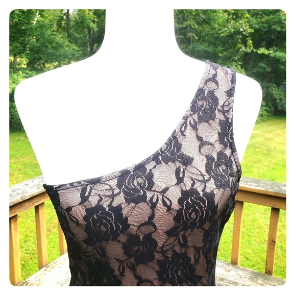 Beautiful black & Beige size large evening Dress. - Picture 3 of 8